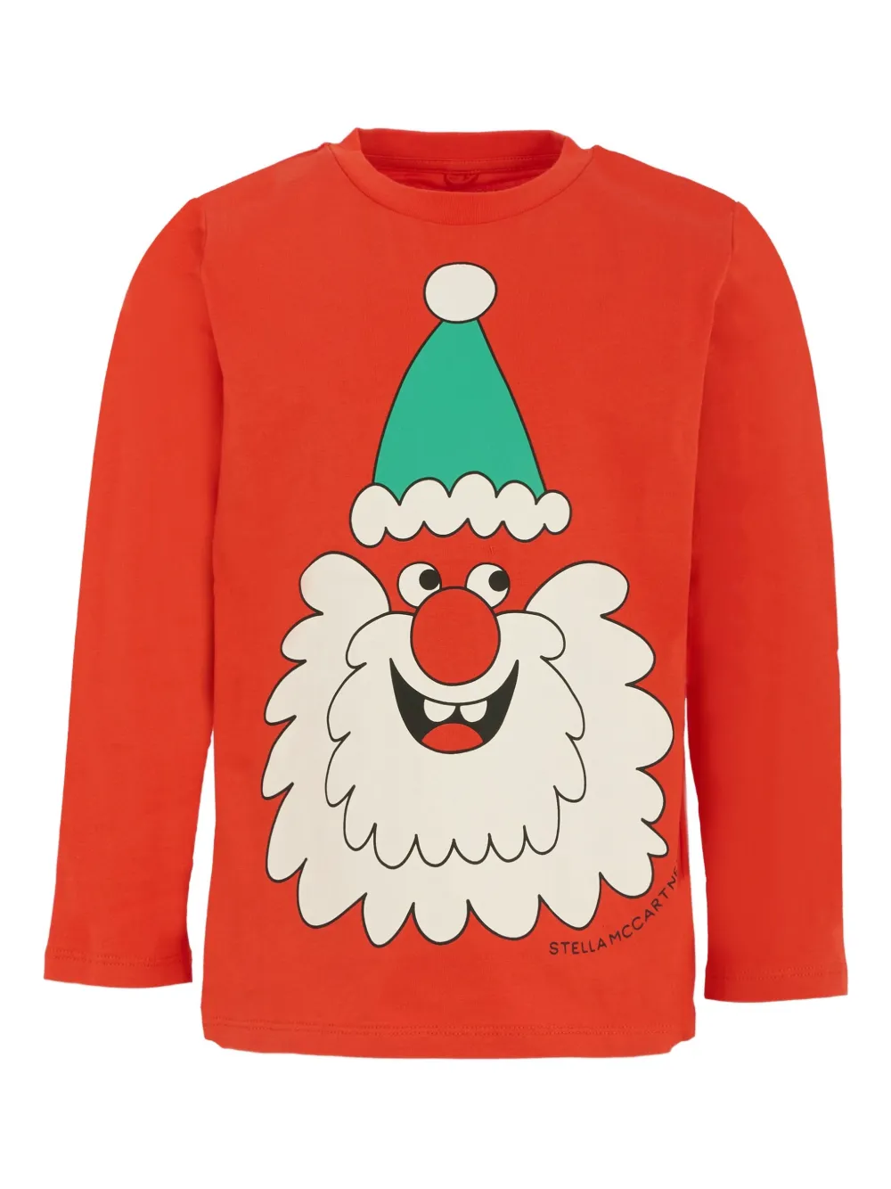 Stella Mccartney Santa-face Long-sleeve T-shirt In Red