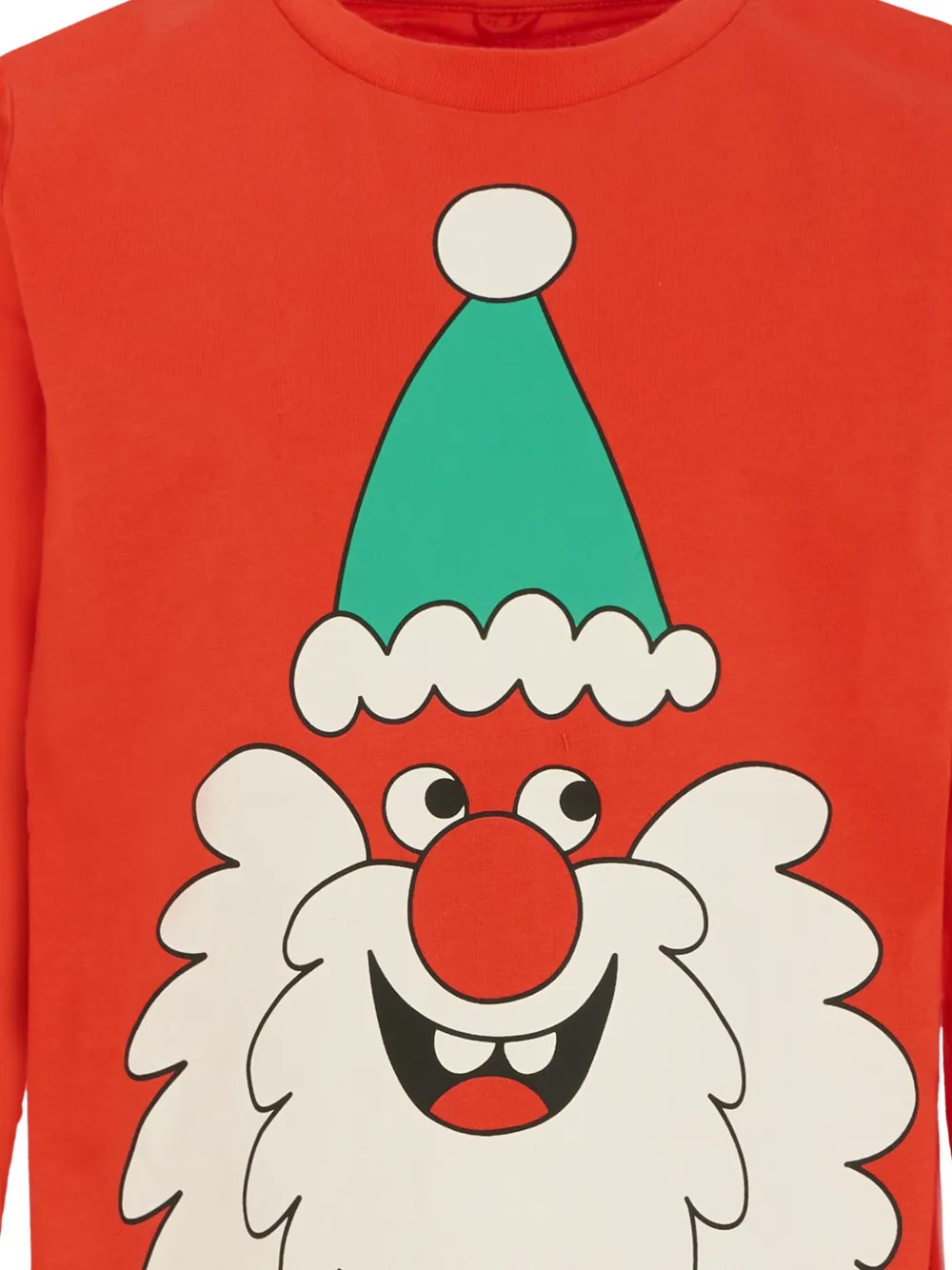Stella Mccartney Santa-face Long-sleeve T-shirt In Red