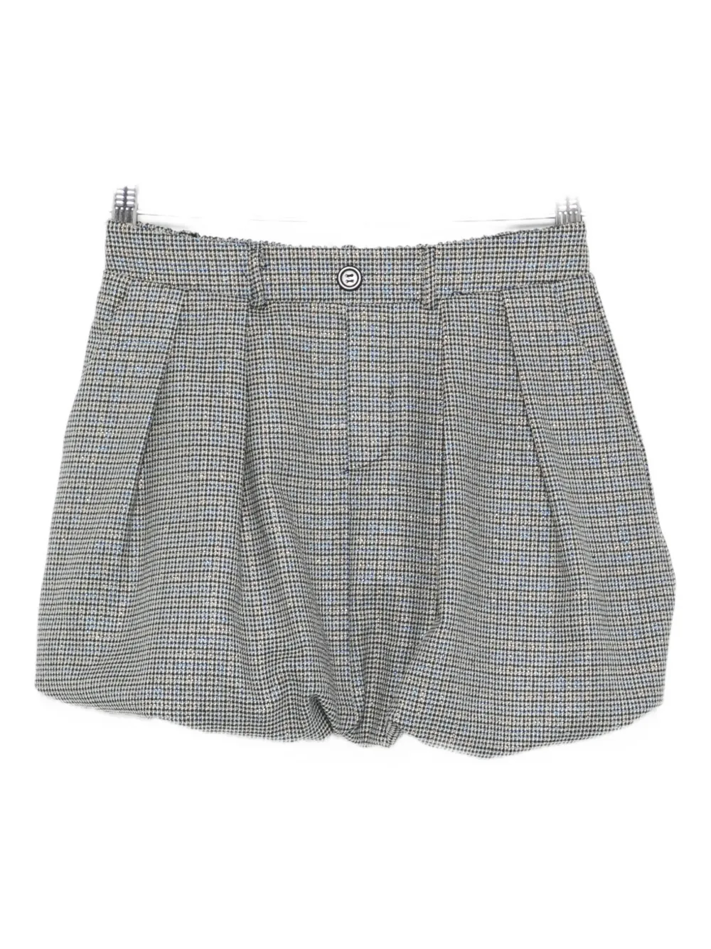 Miss Grant Pleated Check Casual Skirt In Gray
