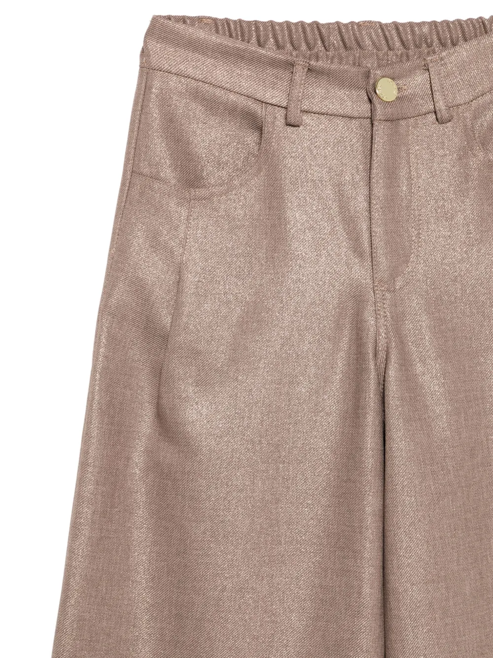 Miss Grant Kids Metallic broek met elastische taille Beige