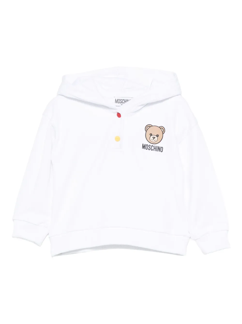 Moschino Kids bear-motif hoodie - Bianco