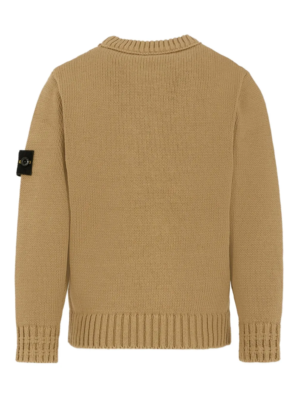 Stone Island Logo-patch Crew-neck Sweater In Brown