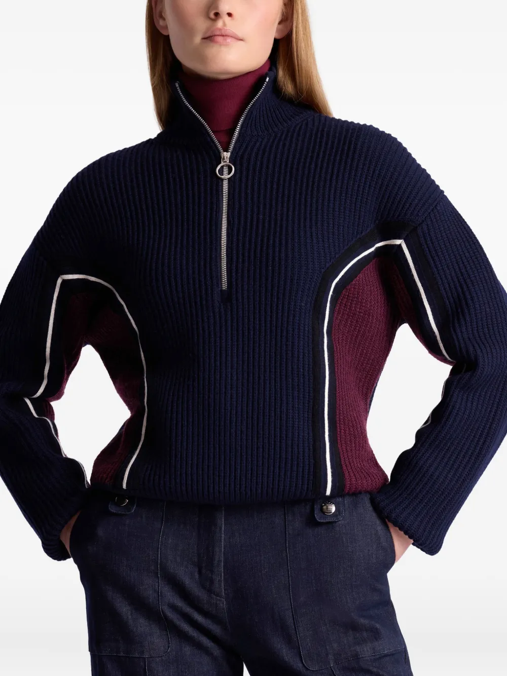 Fusalp Half-zip Ribbed Jumper In Multi