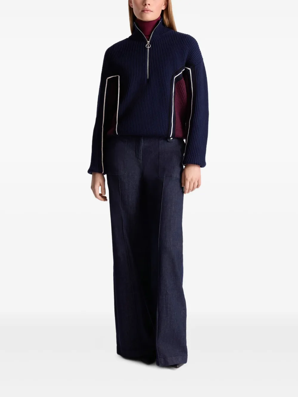 Fusalp Half-zip Ribbed Jumper In Multi