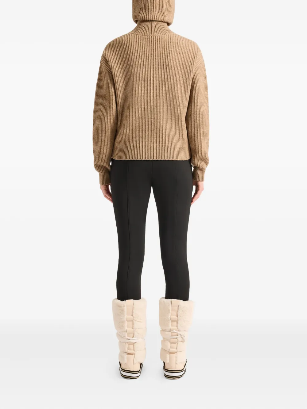 Fusalp Ribbed-knit Half-zip Sweater In Brown