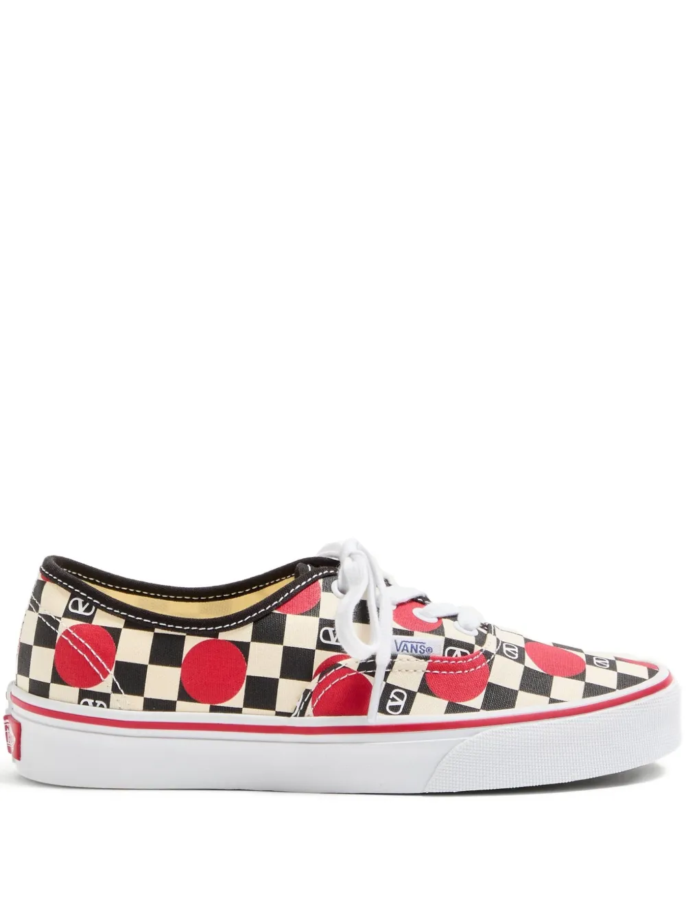 Valentino Garavani  Garavani And Vans Low-top Trainer In Fabric With Vlogo Checkerboard Pri In Neutral