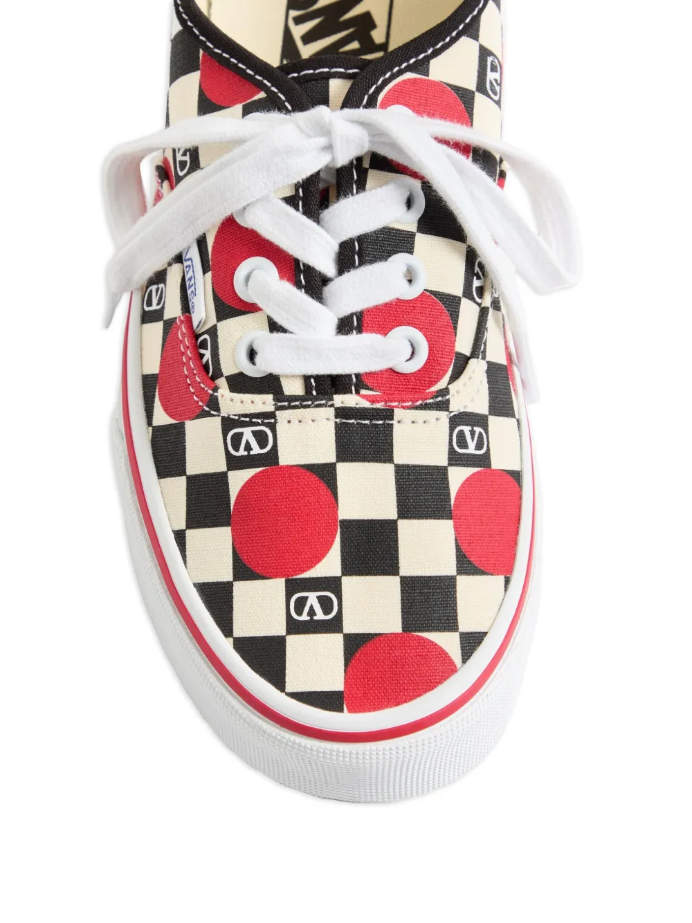Valentino Garavani  Garavani And Vans Low-top Trainer In Fabric With Vlogo Checkerboard Pri In Neutral