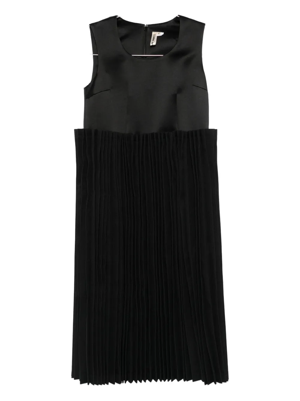 Comme Des Garçons Pleated Sleeveless Dress In Black