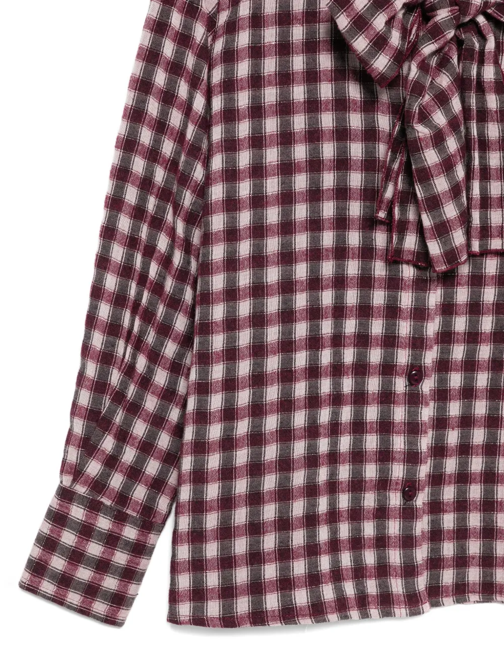 Miss Grant Gingham Bow Blouse In Red