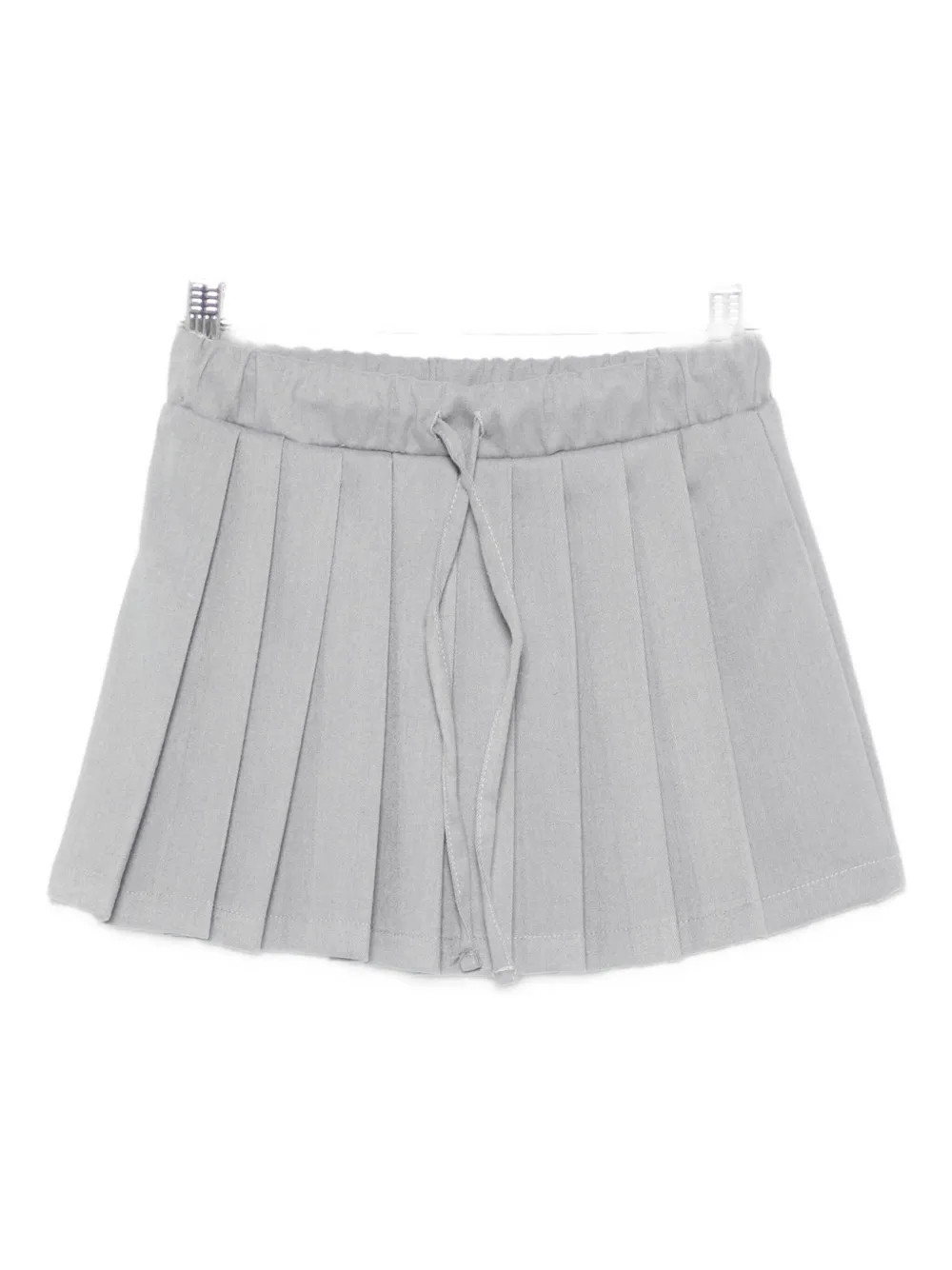 Miss Grant Pleated Drawstring Casual Skirt In Gray