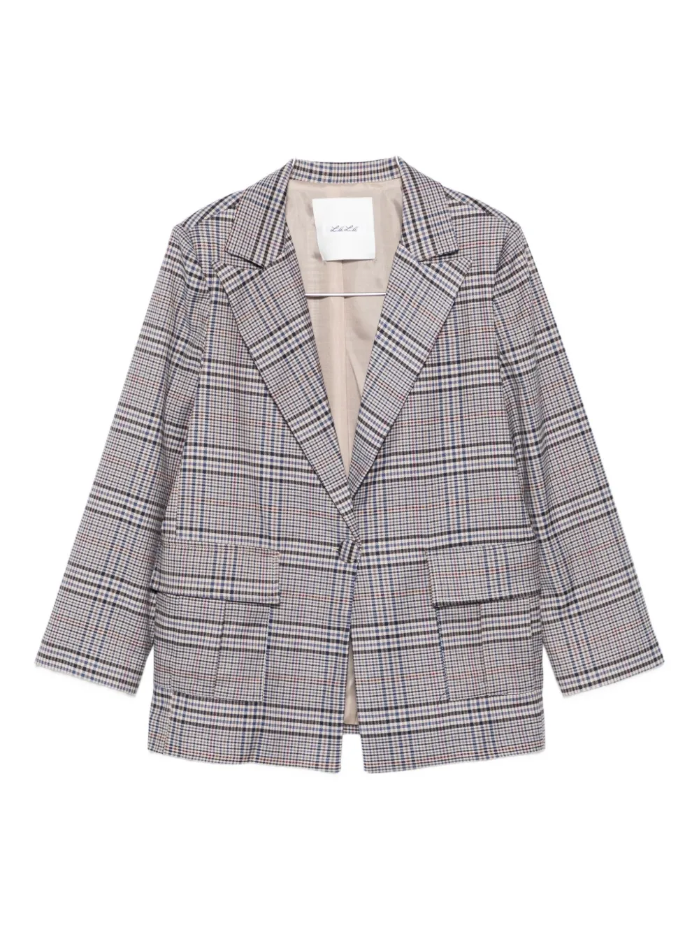 Miss Grant Checked Pocketed Blazer In Gray