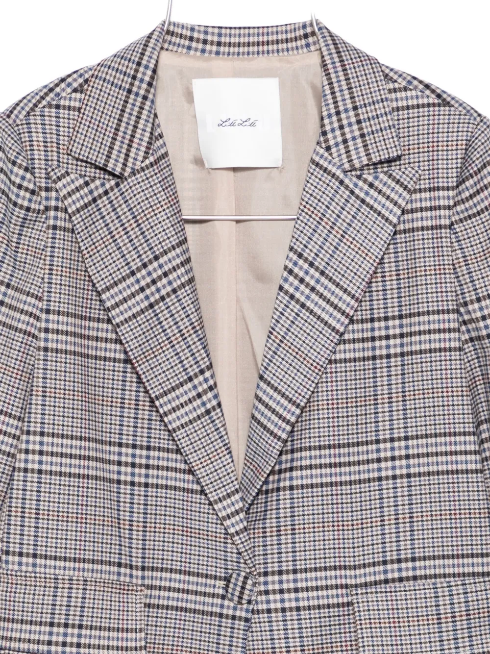 Miss Grant Checked Pocketed Blazer In Gray