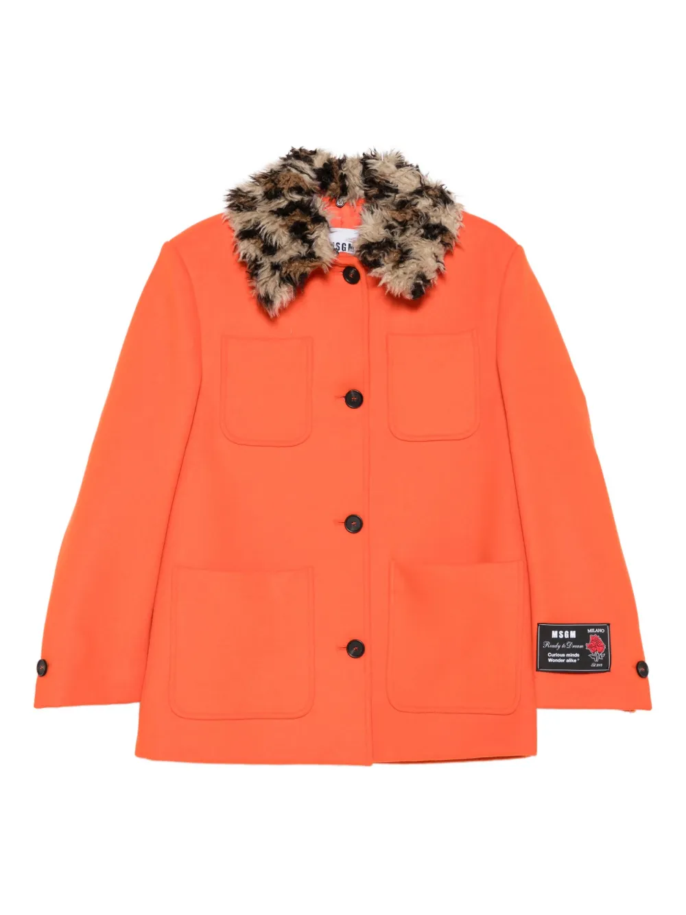 Msgm Wool-blend Jacket In Orange