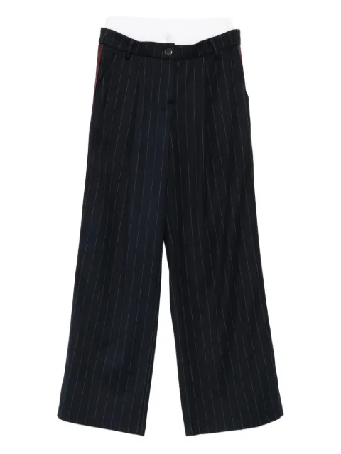 Miss Grant Kids pinstripe side-stripe trousers