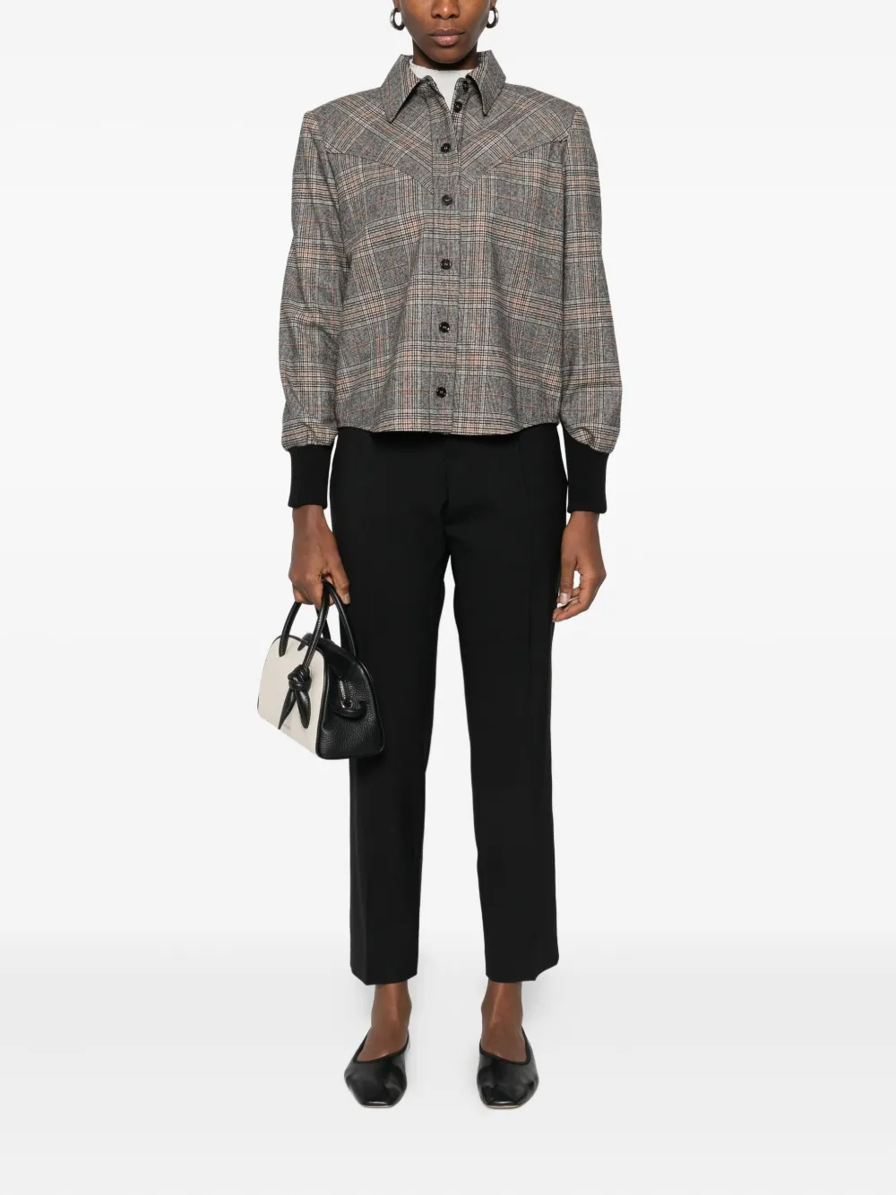 PINKO Blouse met geruite vlakken - Grijs
