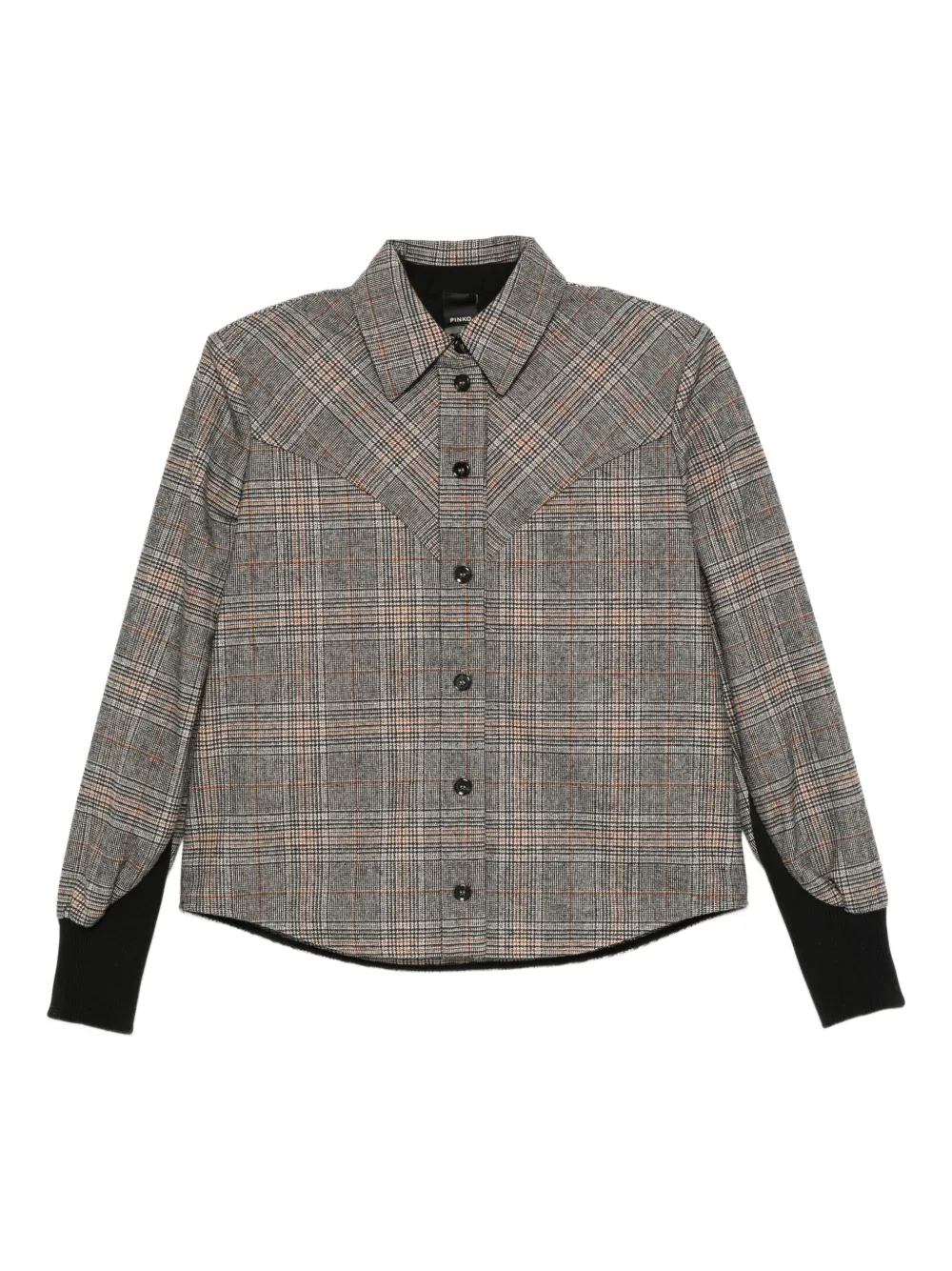 PINKO checked panelled shirt | Grey | Image 1