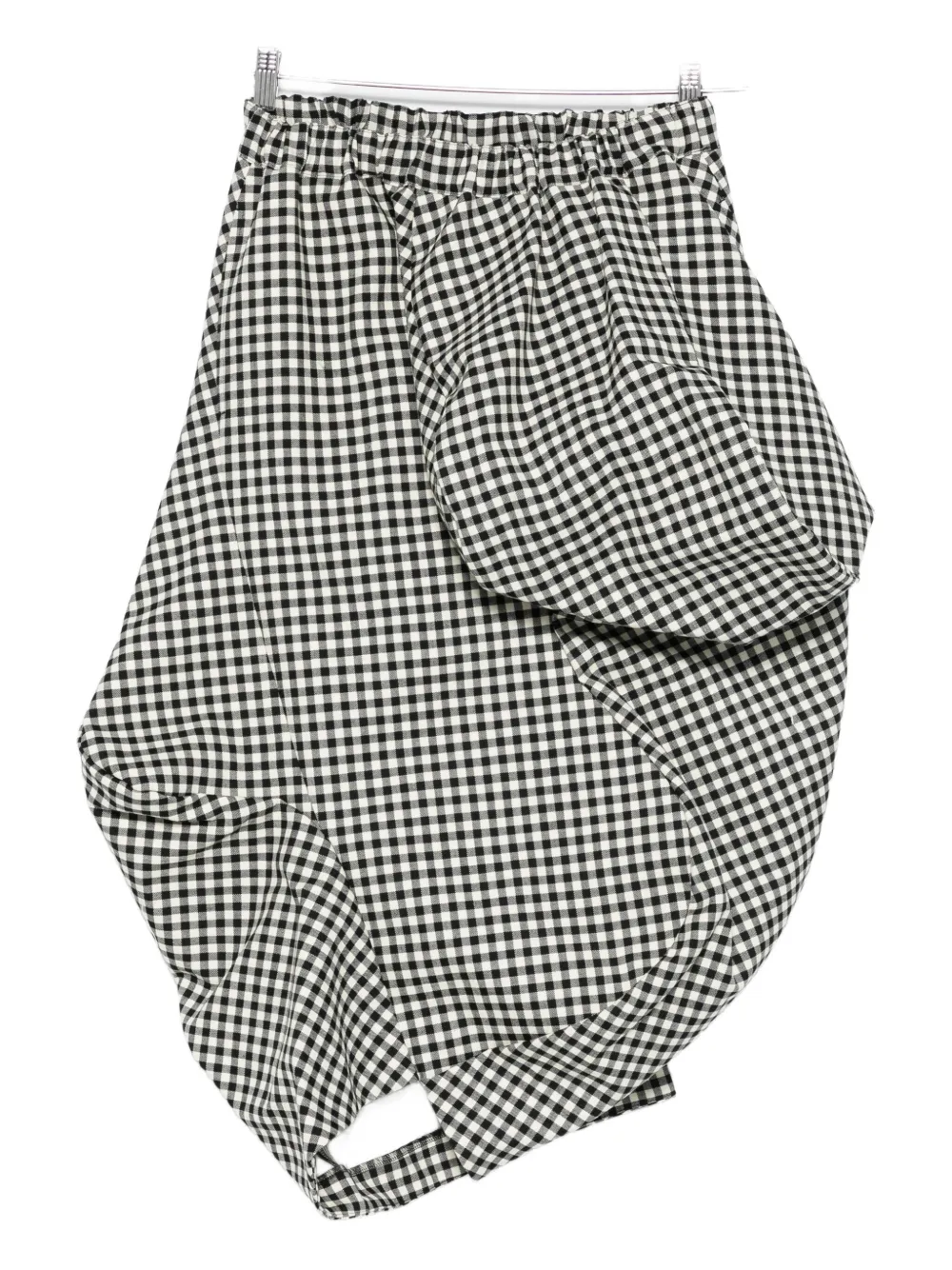 Comme Des Garçons Geraffter Rock Mit Vichy-karomuster In Black