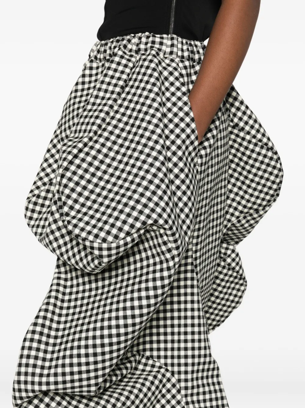 Comme Des Garçons Geraffter Rock Mit Vichy-karomuster In Black