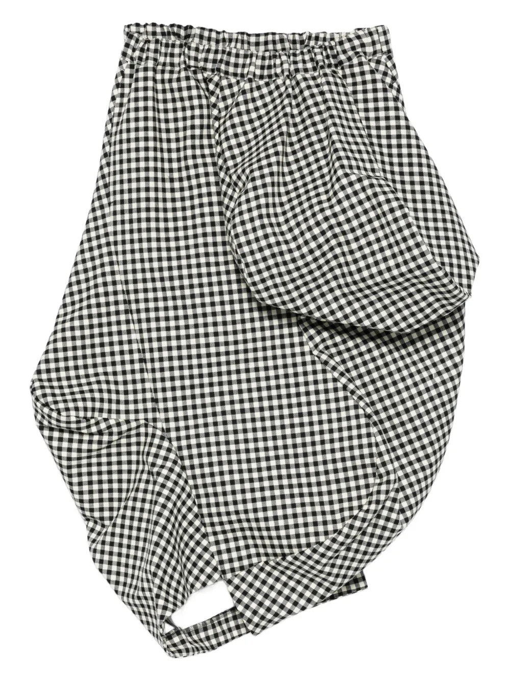 Comme Des Garçons gingham-pattern gathered skirt | Black | Image 1