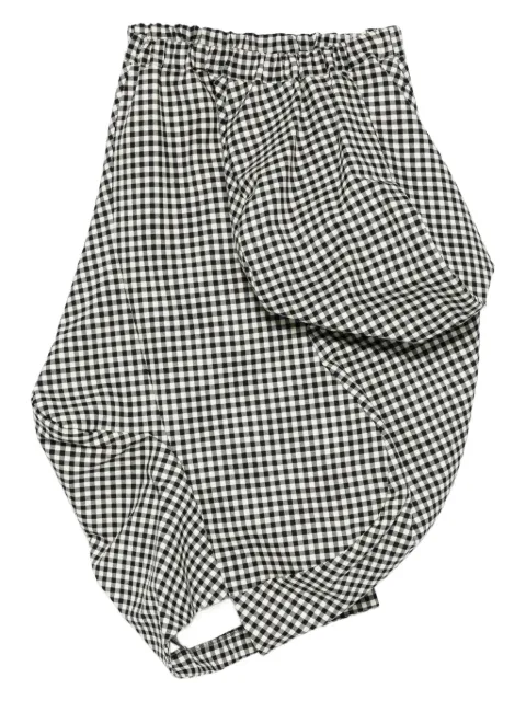 Comme Des Garçons falda fruncida con motivo de cuadros gingham