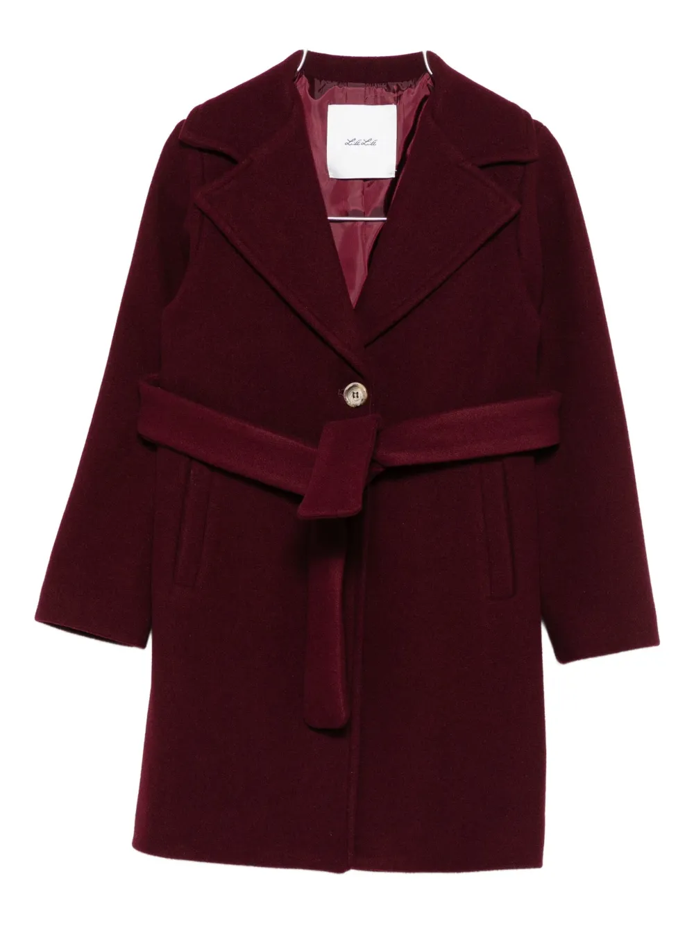 Miss Grant Kids belted lapelled coat | Red | Image 1
