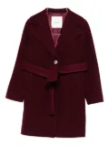 Miss Grant Kids belted lapelled coat - Red