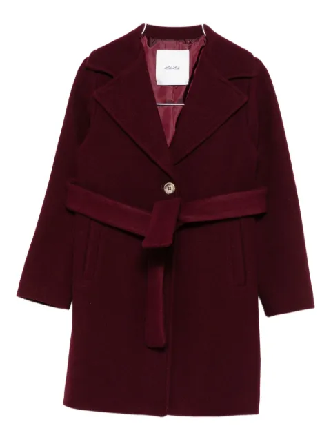 Miss Grant Kids belted lapelled coat