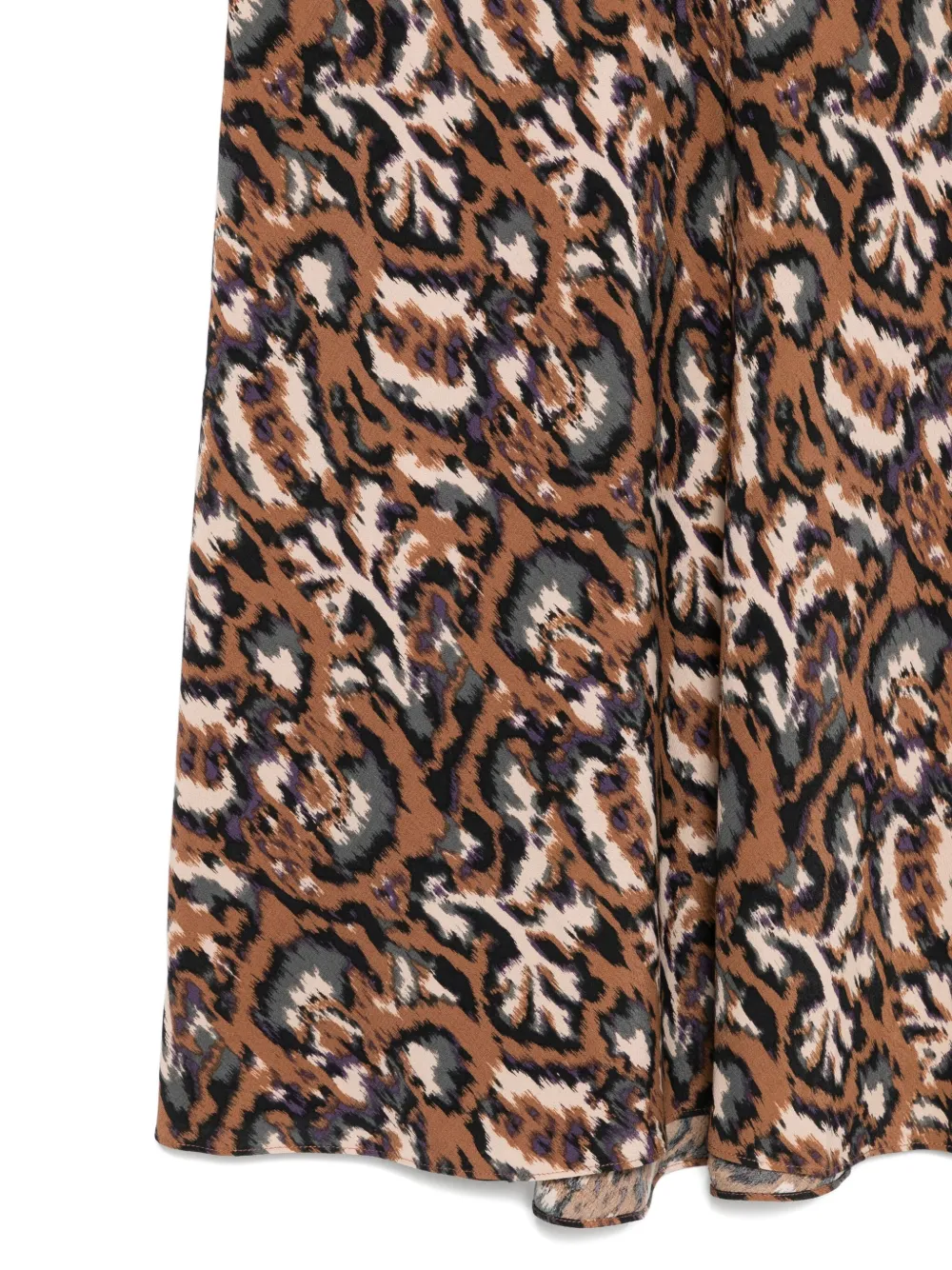 Ba&sh Abstract-print Midi Skirt In Brown