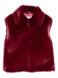 Il Gufo faux-fur sleeveless jacket - Red