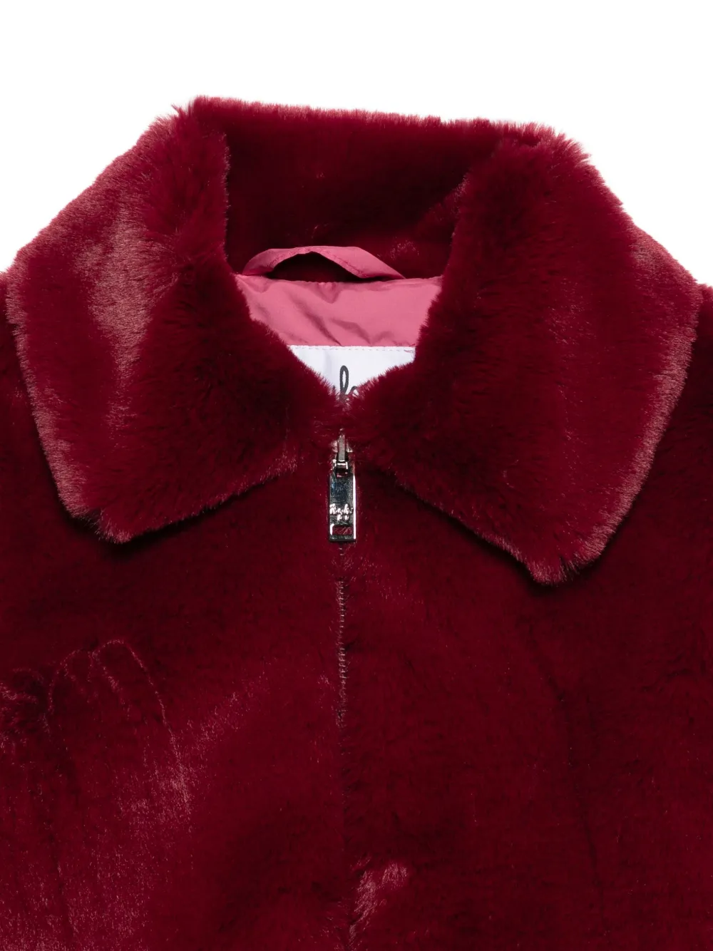 Il Gufo Mouwloos jack van imitatiebont Rood