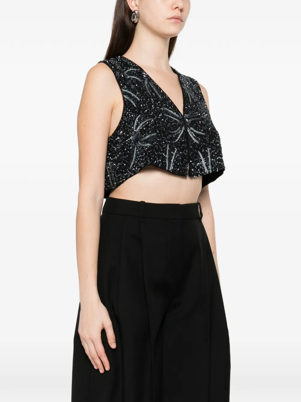  Antik Batik Embellished Top - Black 