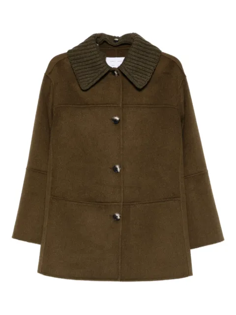 Proenza Schouler White Label Lisa knitted-collar buttoned coat