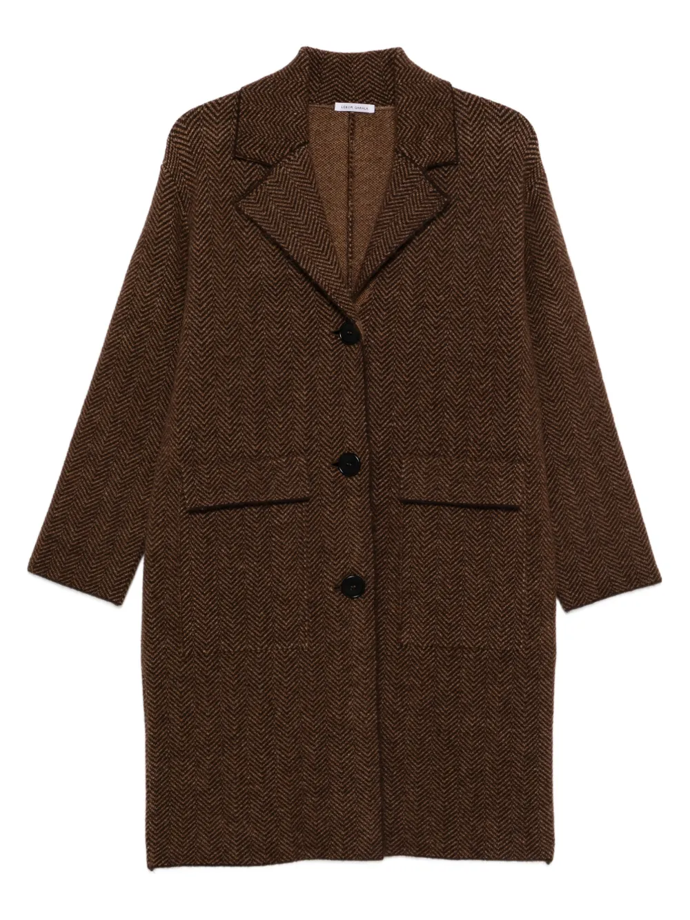 Lebor Gabala herringbone-pattern coat - Marrone