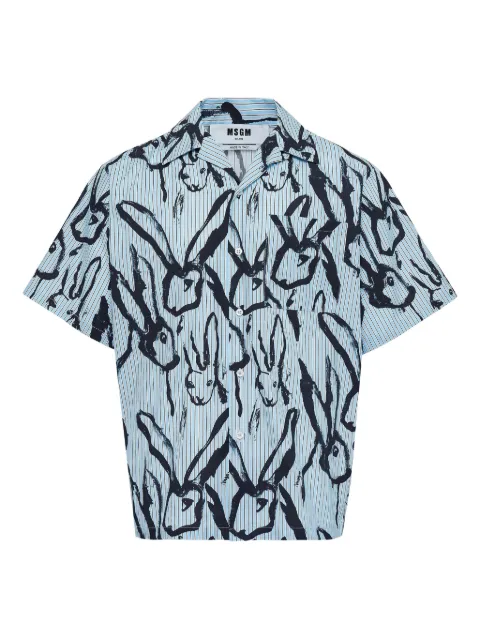 MSGM rabbit-print button-up shirt