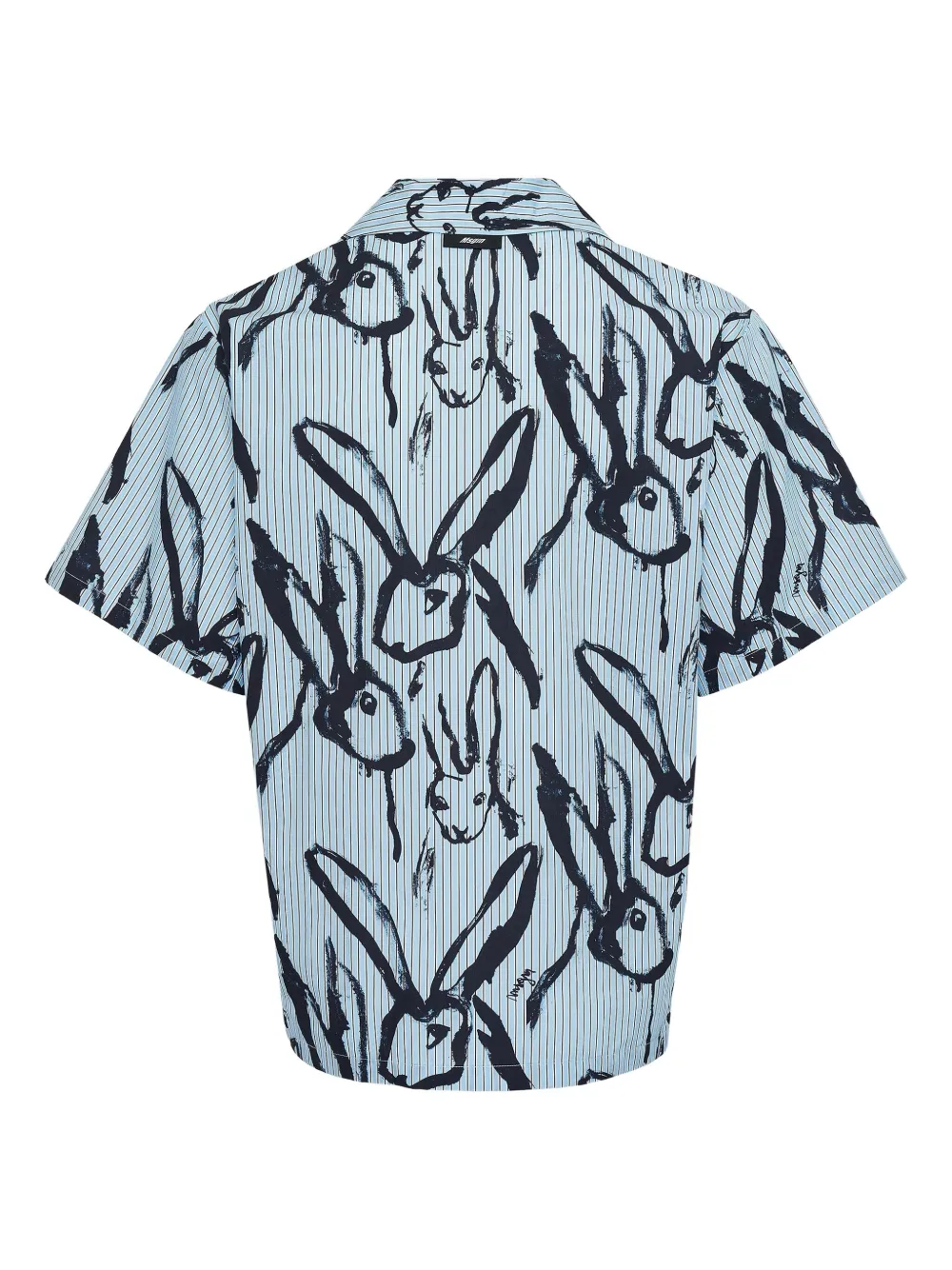 MSGM rabbit-print button-up shirt - Blauw