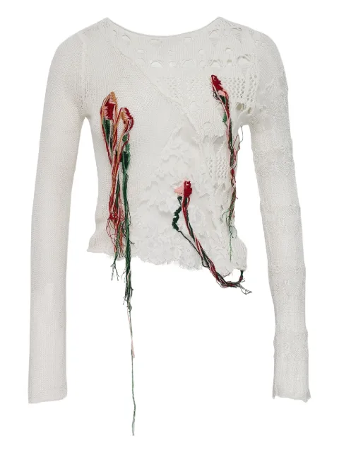 CAROLINE HU top con bordado floral