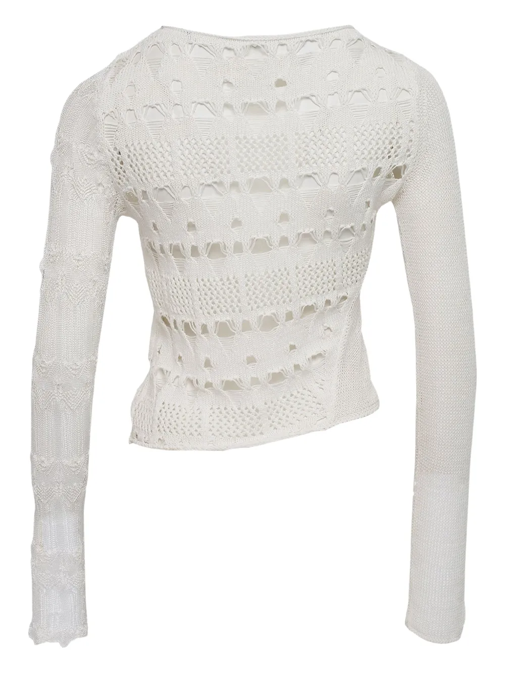 CAROLINE HU Polotop met geborduurde bloemen - Wit