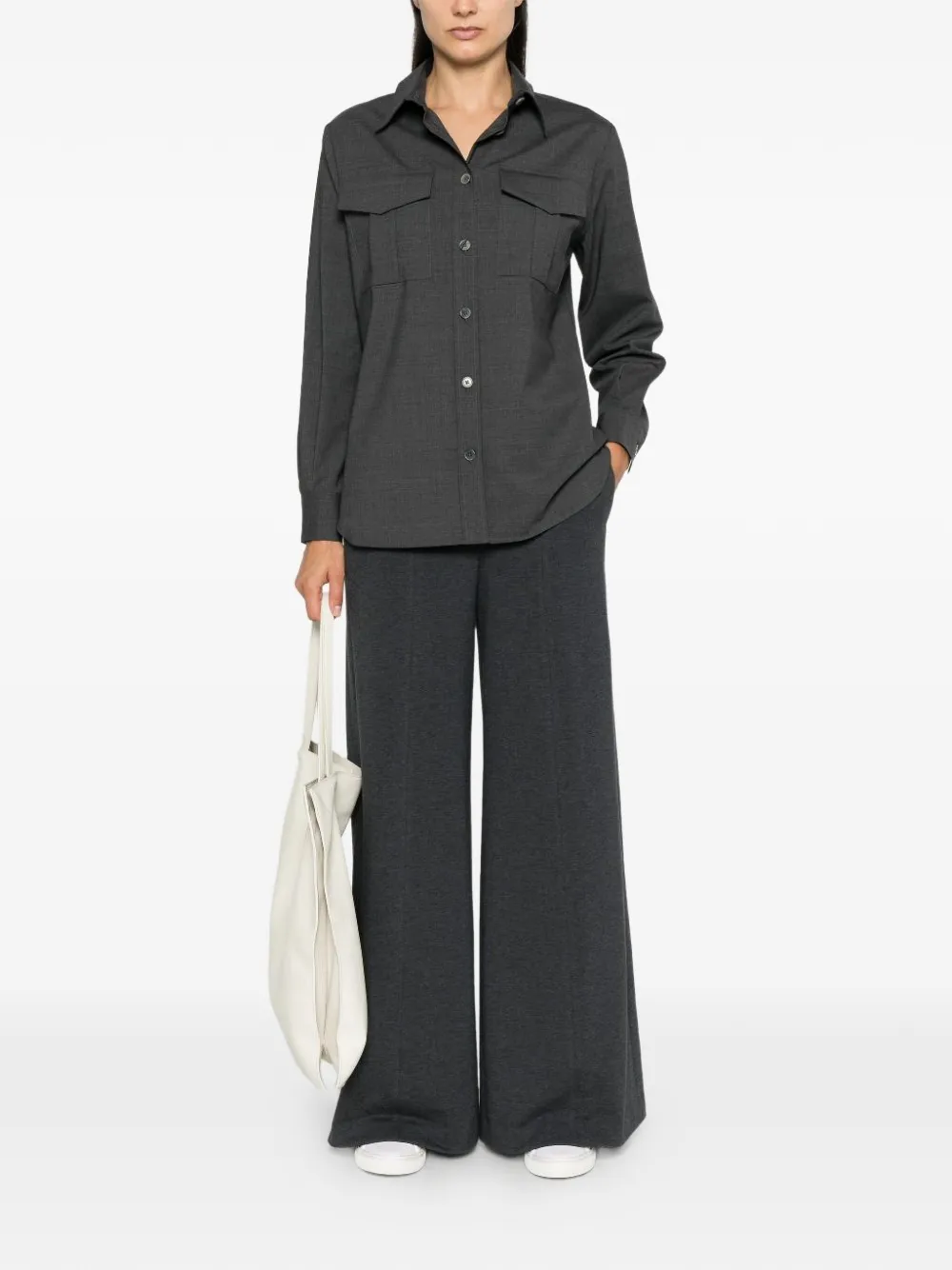 P.a.r.o.s.h Pocket Buttoned Shirt In Gray