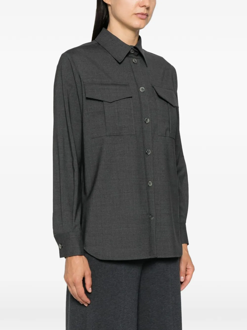 P.a.r.o.s.h Pocket Buttoned Shirt In Gray