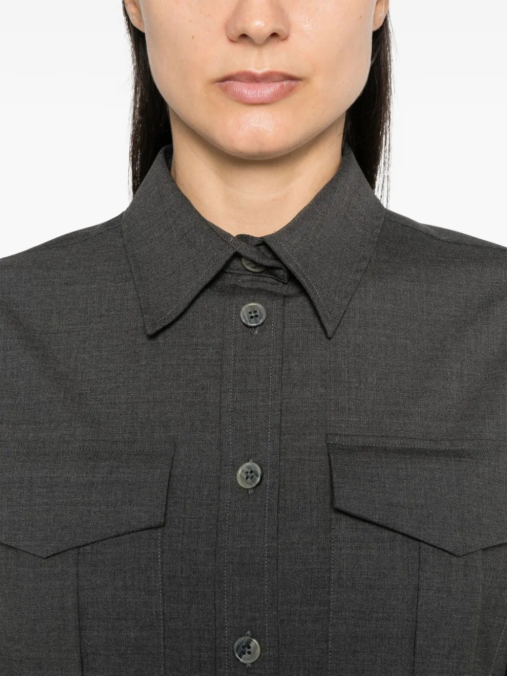 P.a.r.o.s.h Pocket Buttoned Shirt In Gray