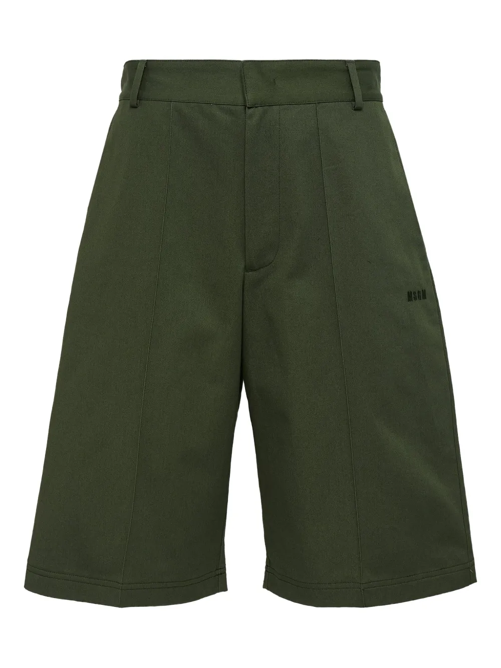 MSGM logo-embroidered bermuda shorts | Green | Image 1