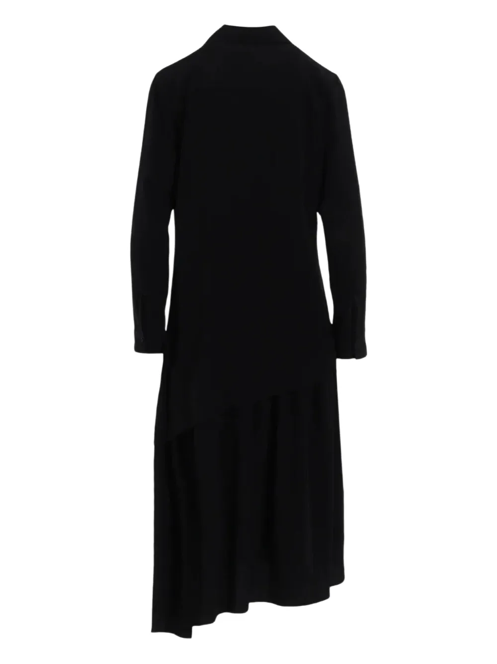 Y's Crêpe midi-shirtjurk - Zwart