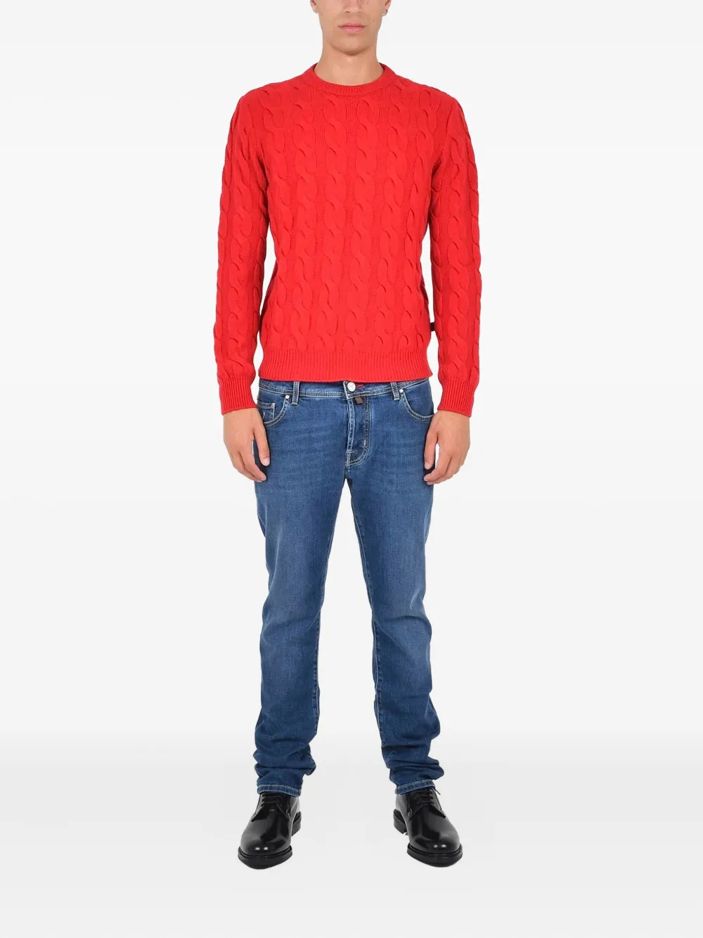 Jacob Cohën cable-knit sweater - Rood
