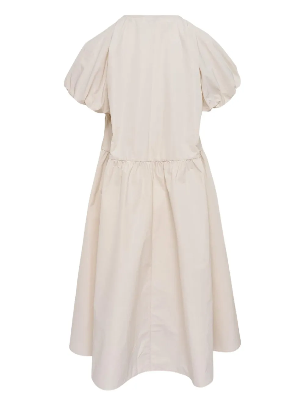 CAROLINE HU Midi-jurk met pofmouwen - Beige
