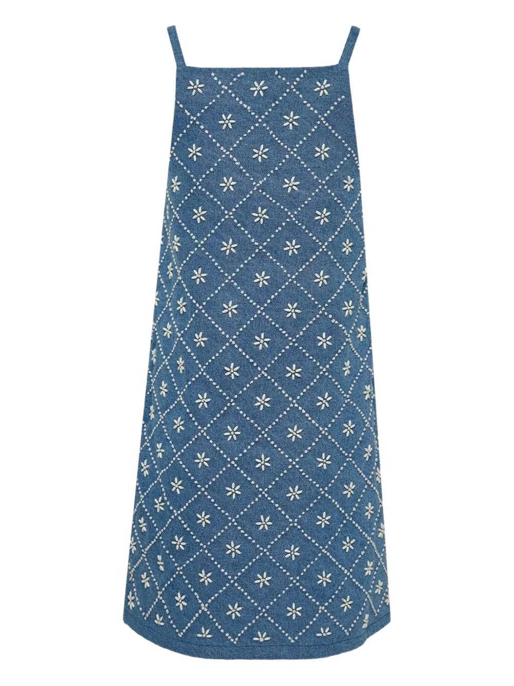 Rag & bone Gentry embroidered denim dress - Blauw