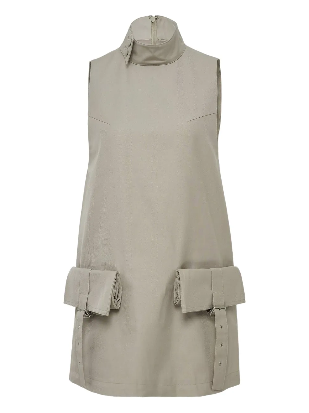 Open Yy Cargo-pocket Buckle Mini Dress In Gray
