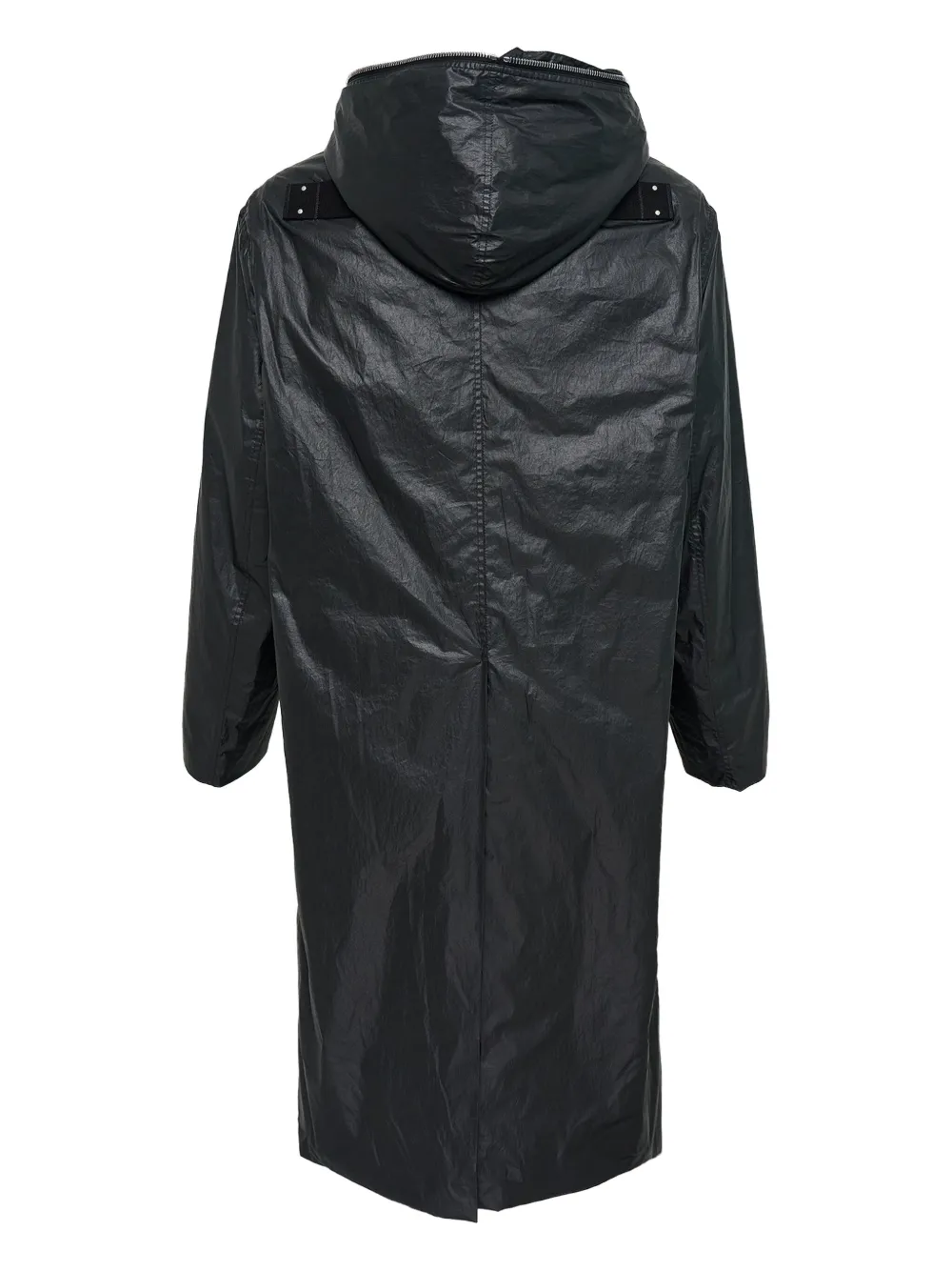 Rick Owens Mac Hooded Raincoat In Black
