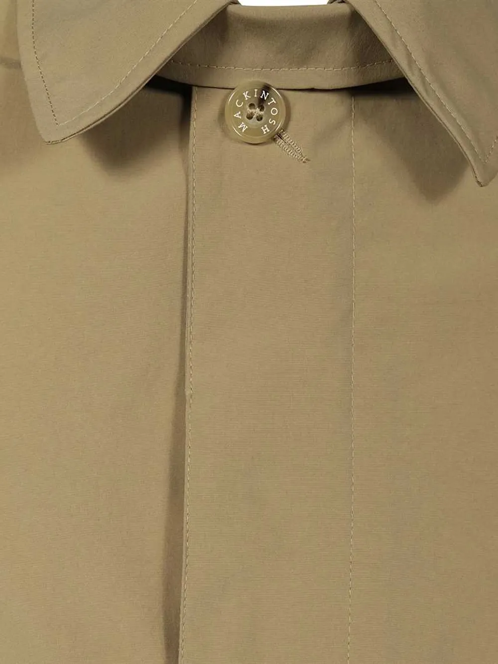 Mackintosh Logo-button Trench Coat In Brown