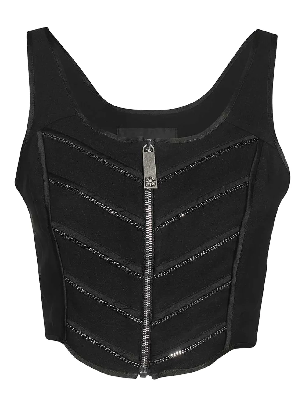 John Richmond zip-fastening chain-embellished top | Black | Image 1