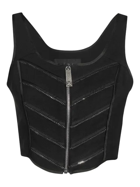 John Richmond zip-fastening chain-embellished top